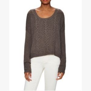 Alice + Olivia Boxy Cable Knit Wool Sweater